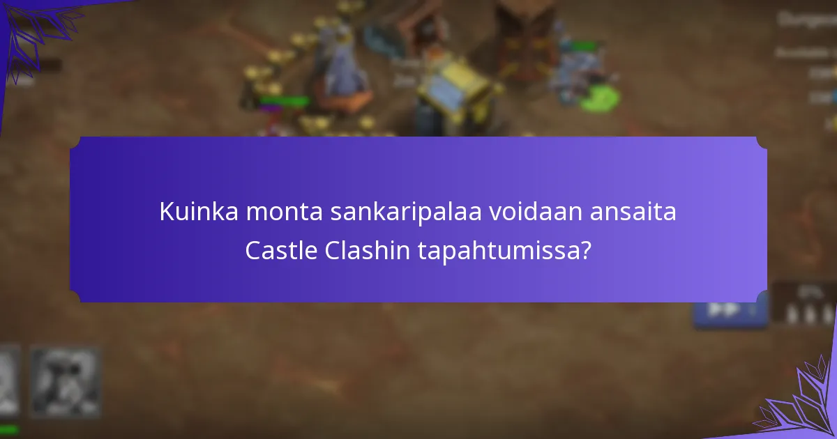Mitkä ovat virstanpylväspalkinnot Castle Clashin tapahtumissa?