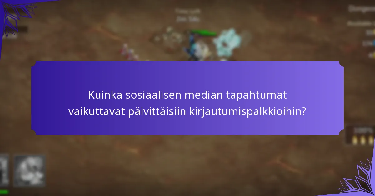 Kuinka sosiaalisen median tapahtumat vaikuttavat päivittäisiin kirjautumispalkkioihin?