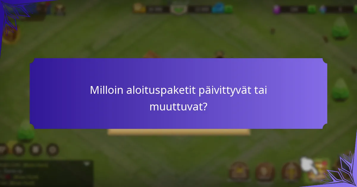 Mitkä resurssit aloituspaketit tarjoavat?