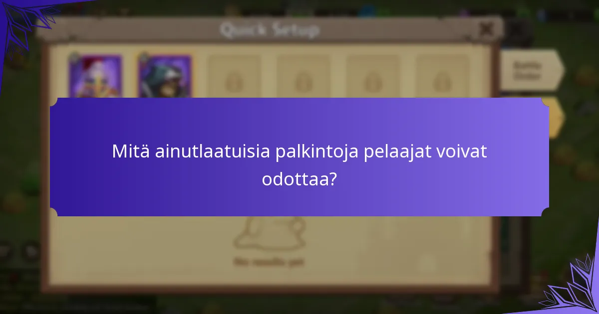 Mitä ainutlaatuisia palkintoja pelaajat voivat odottaa?
